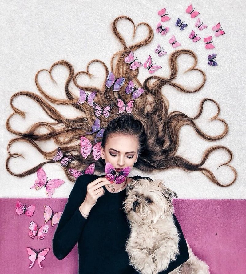 Художница делает невероятные фотографии своих волос, подчёркивая их необычайную красоту
