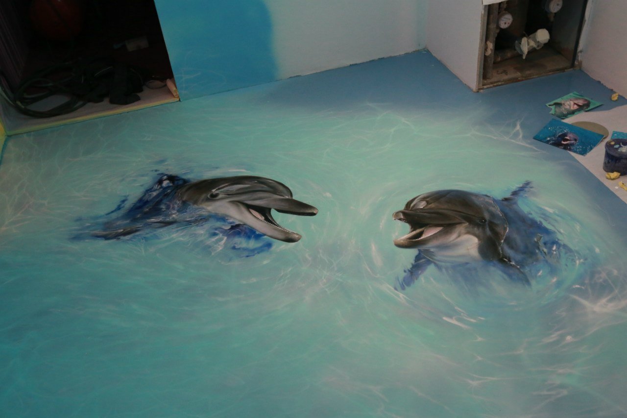 Роспись стен дельфины