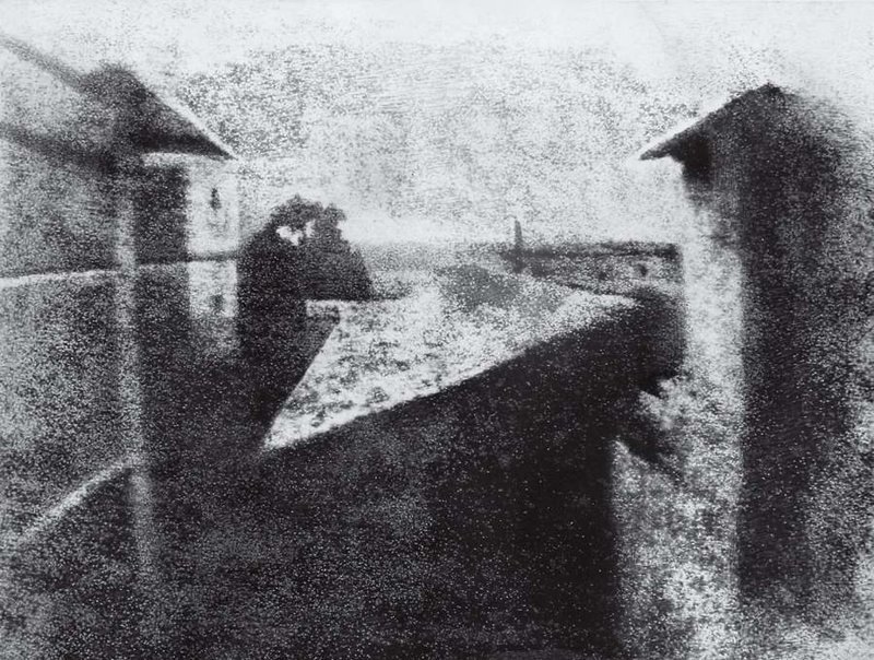 Вид из окна в Ле Гра, Жозеф Ньепс, 1826.