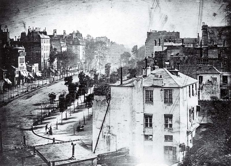 Бульвар дю Тампль в Париже, Луи Дагер, 1839. 
