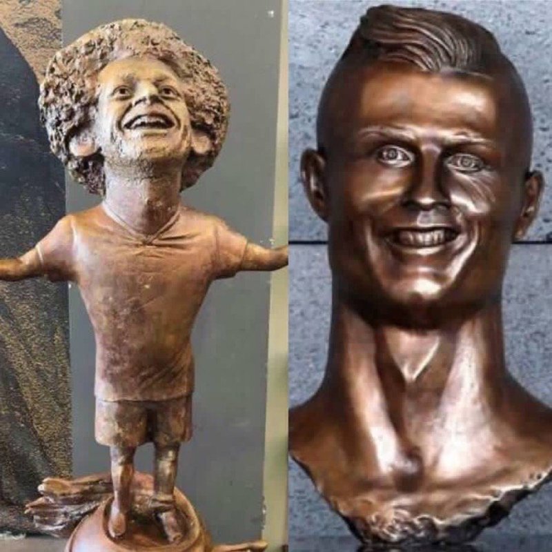 Многие болельщики сошлись на том, что скульптура оказалась хуже знаменитого бюста нападающего сборной Португалии Криштиану Роналду