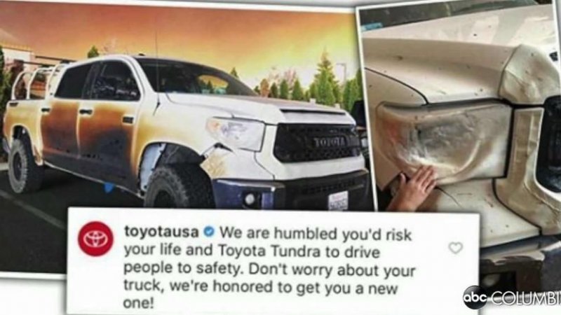 Toyota USA ответила на пост Пирса, пообещав заменить Tundra на новую.