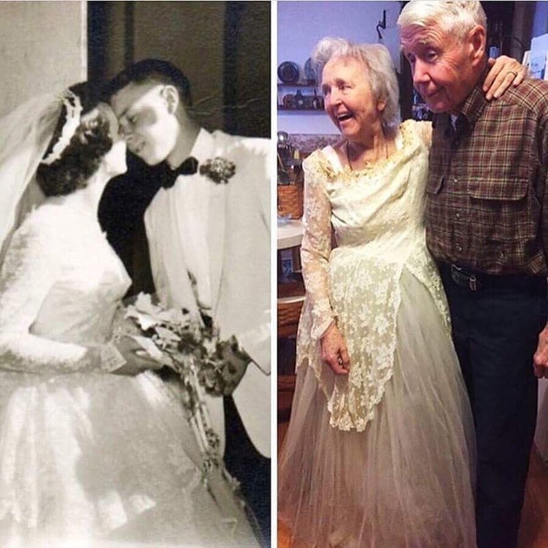 "63 года спустя бабушка смогла снова надеть своё свадебное платье, и мы так сможем"
