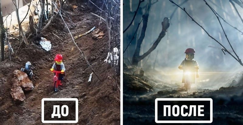 Фотограф снимает игрушки Lego и сам создаёт для них спецэффекты