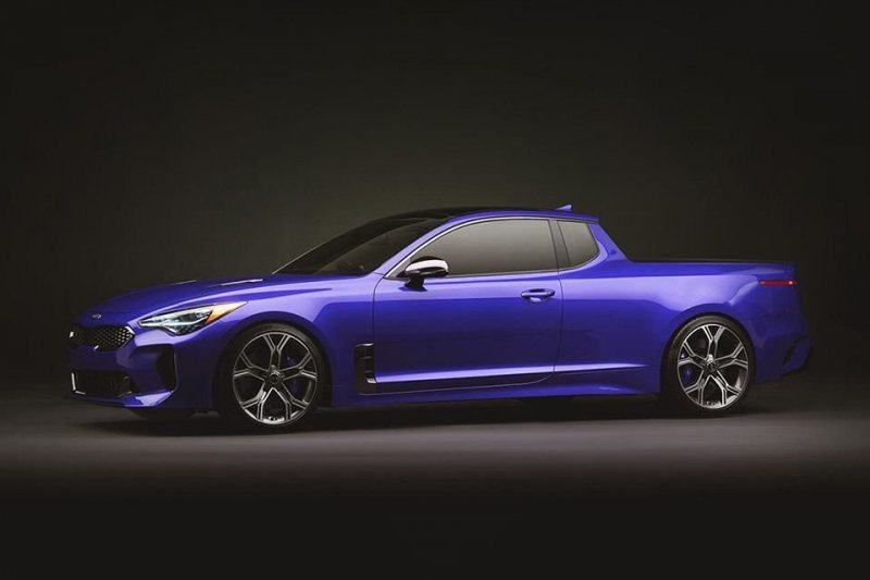 Kia Stinger сам по себе стал откровением для марки, разорвав все шаблоны, так что можно пойти дальше и превратить топовый вариант с 370-сильным V6 в легковой пикап и ещё больше удивить автомобильный рынок.