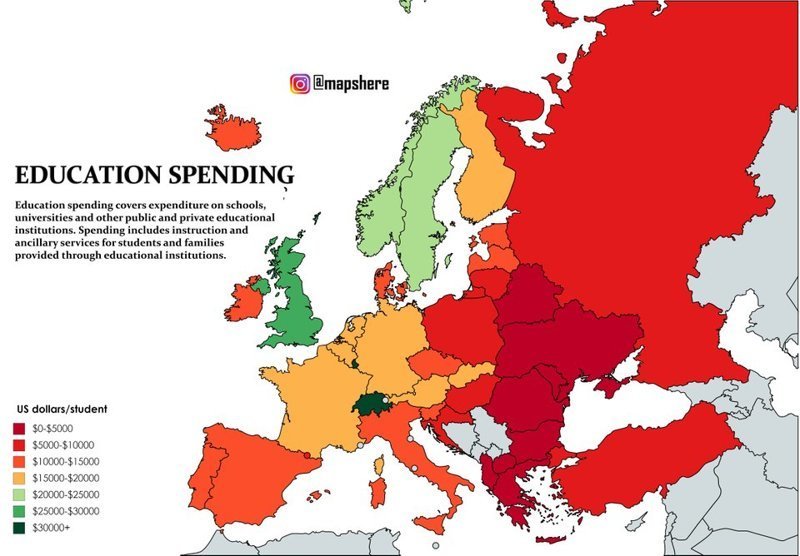 Расходы на образование в Европе