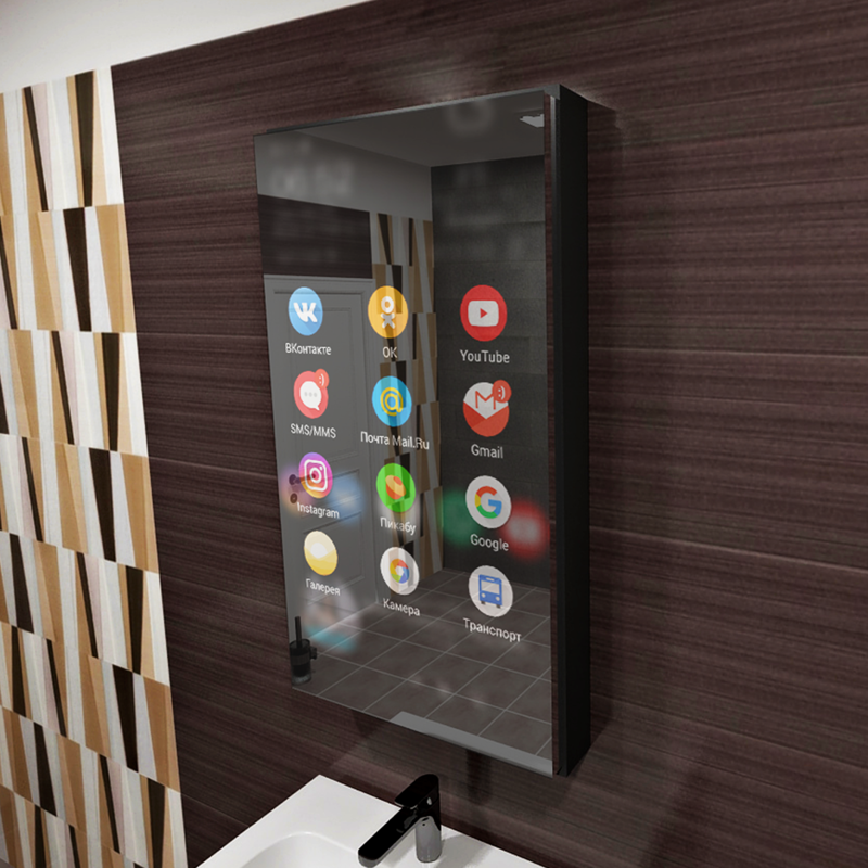 Мебель будущего - шкафчик для ванной с интерактивным зеркалом