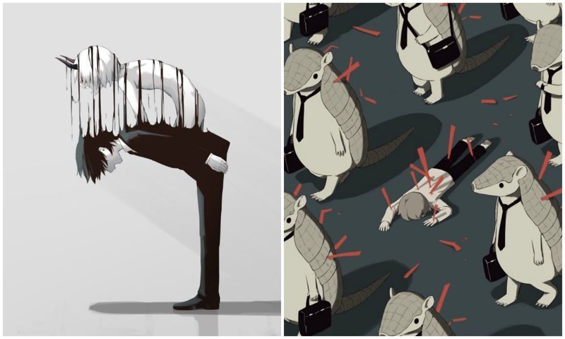 50 сильных иллюстраций японского художника о чувствах, которые трудно передать