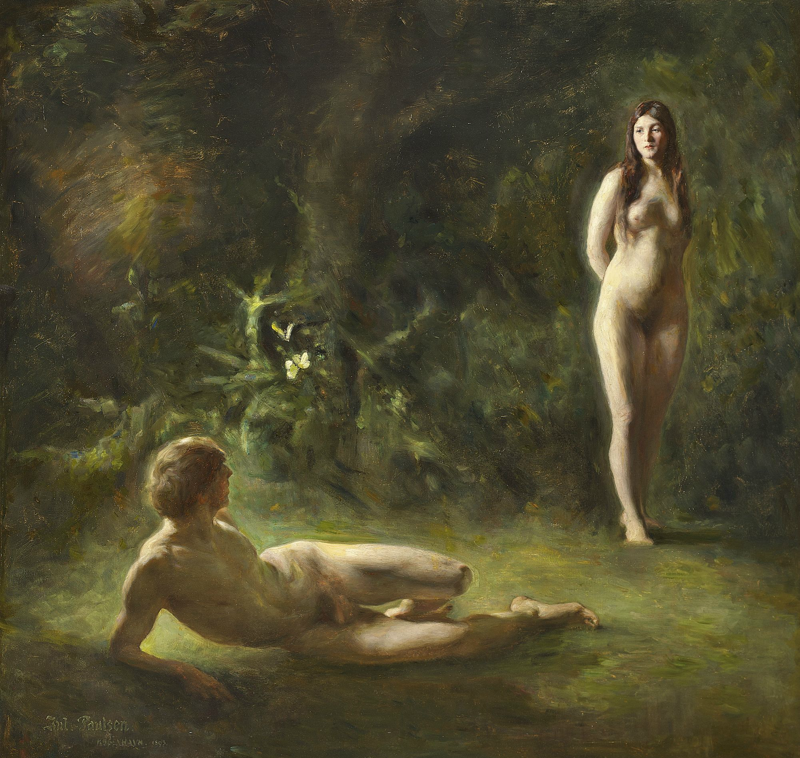 Julius Paulsen. Адам и Ева. 1893