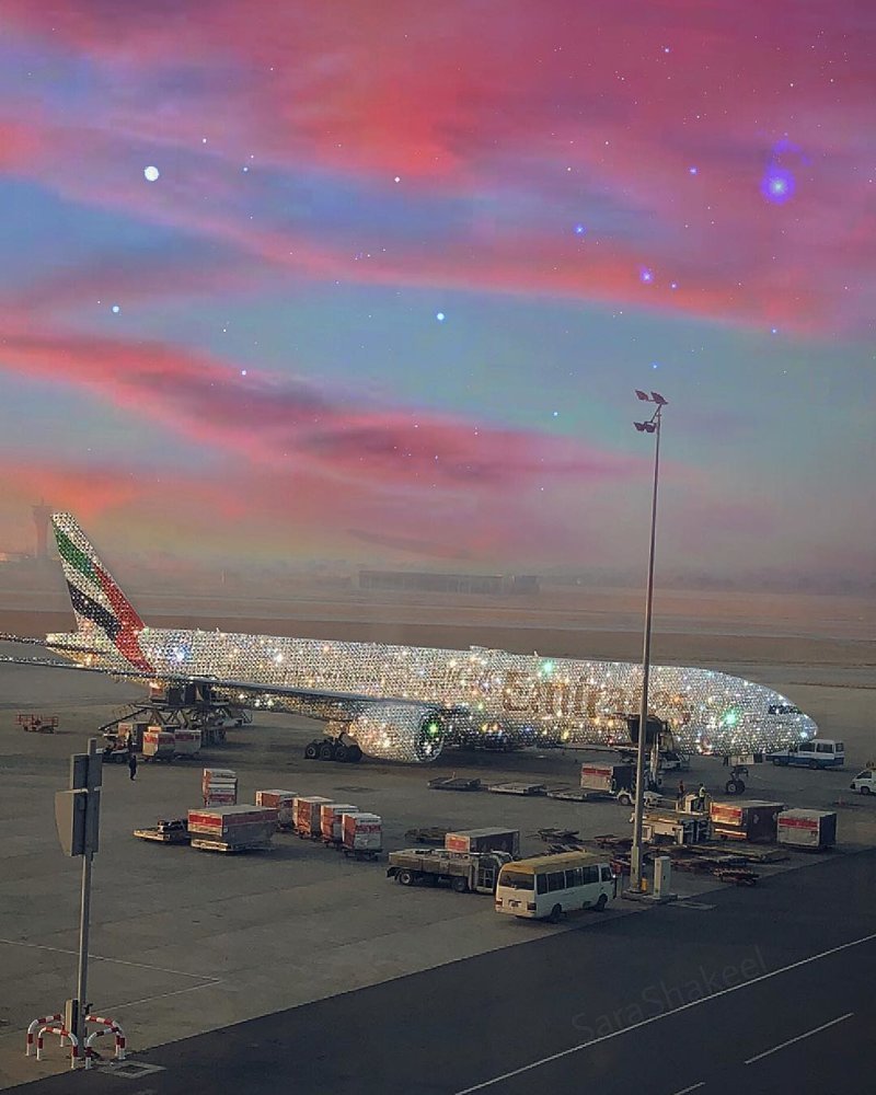 В Дубае украсили авиалайнер тысячами бриллиантов
