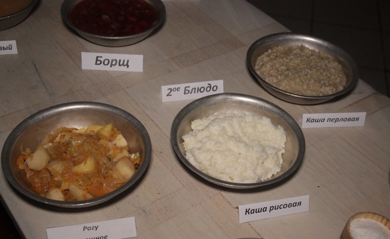 Образцы блюд для питания заключенных мужской тверской колонии строгого режима ИК-1