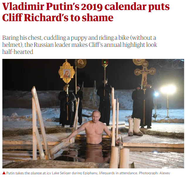 Календари с Путиным каждый год пользуются в Японии бешеным спросом