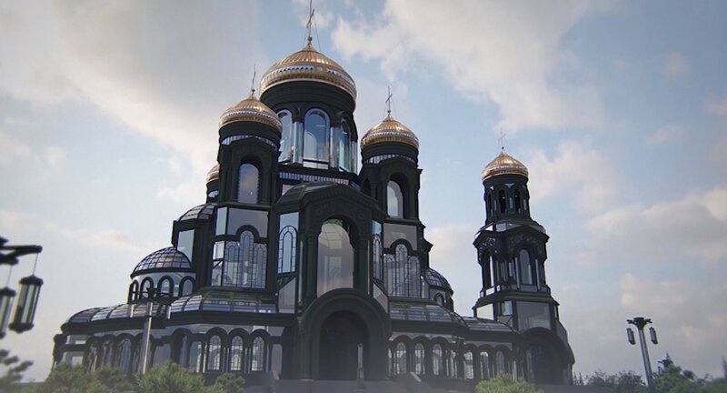 Архитектуру армейского собора я даже обсуждать не хочу. Какая-то странная смесь теплицы, вокзала и классического православного храма.