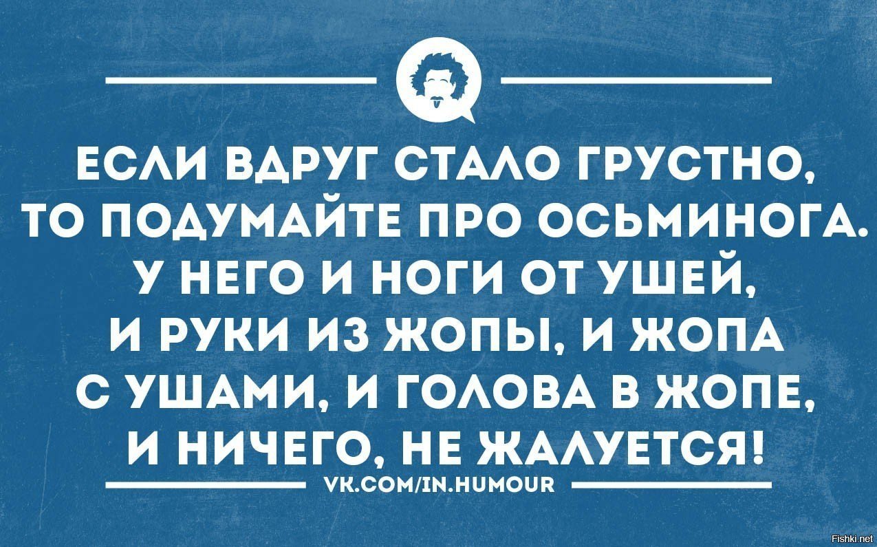 Мне стало грустно потому что. Анекдот про осьминога. Осьминог прикол. Вспомни про осьминога. Анекдот про осьминога руки.