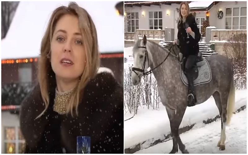 Поклонская на коне и с шампанским поздравила россиян с Новым годом