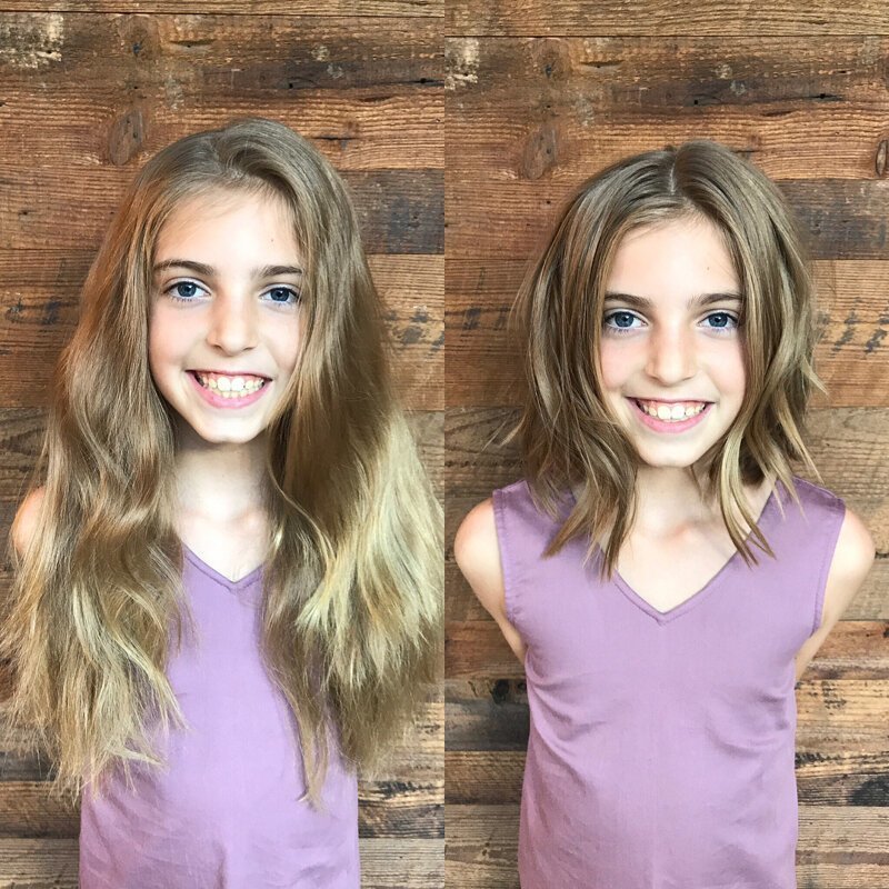 Маленькая Элла пожертвовала свои волосы для детей больных раком