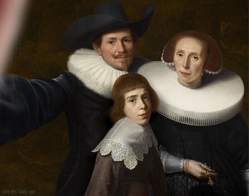 Семейный портрет джентльмена, его жены и сына - Дирк Ван Сантворт, 1635