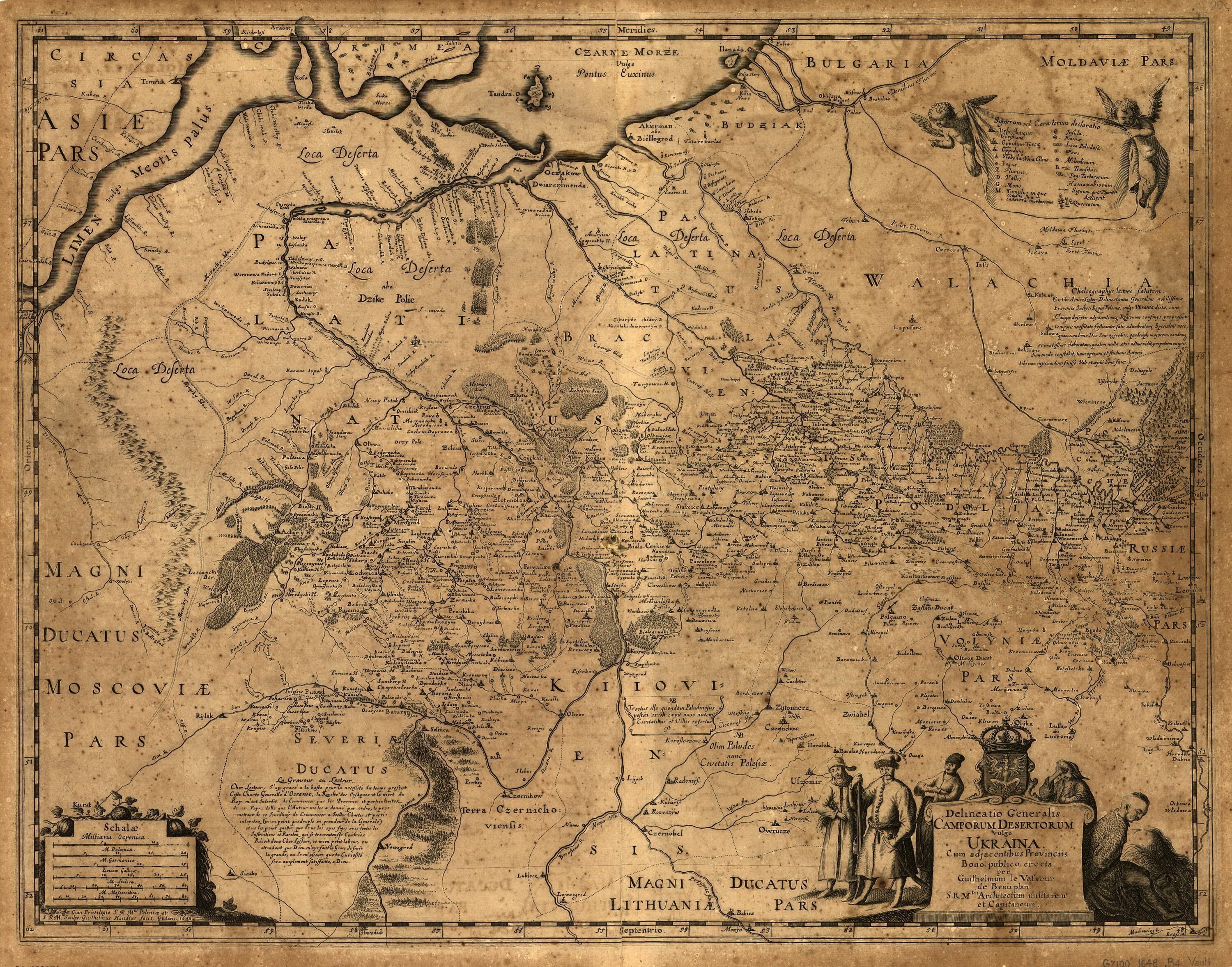 Генеральная карта Украины Гийома де Боплана 1648