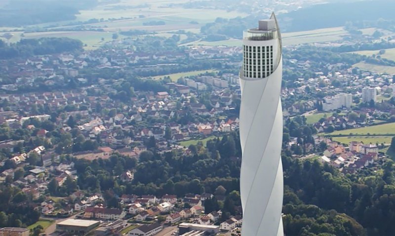 246-метровая испытательная башня для тестирования лифтов в Германии