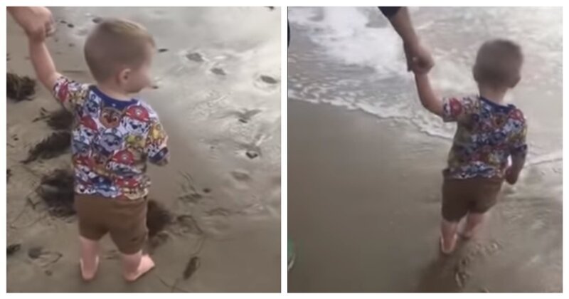 Неожиданное окончание прогулки с ребенком на пляже