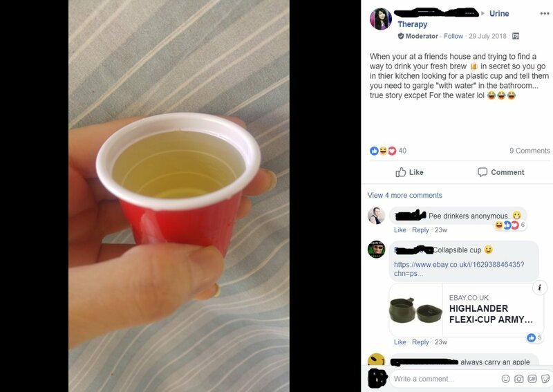Девушка случайно обнаружила в Фейсбуке закрытую группу уринофилов и пришла в ужас