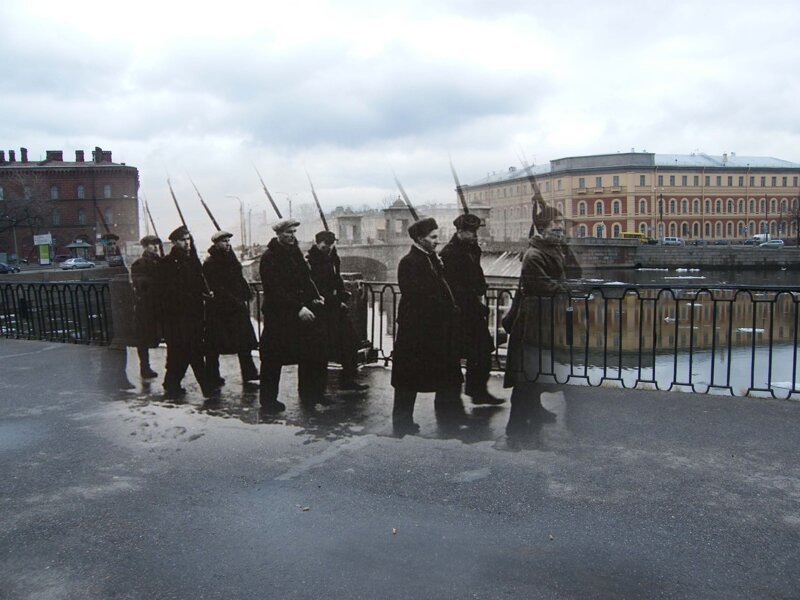 Ленинград 1941-2009 Адмиралтейские верфи. Подготовка ополченцев у Старокалинкина моста