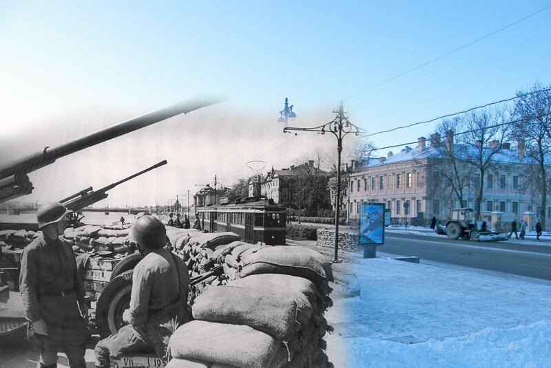 Ленинград 1941-2009 Зенитный расчет на Университетской набережной 