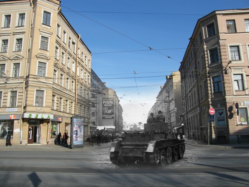 Ленинград 1942-2009 Финский переулок. Танк БТ-5 