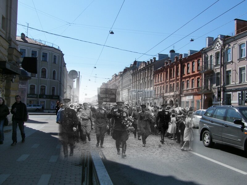 Ленинград 1945-2009 Московский проспект. Встреча победителей 
