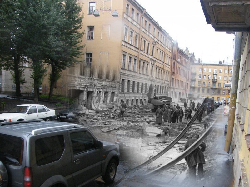 Ленинград 1941-2009 Дмитровский переулок. Сквер на месте разрушенного дома