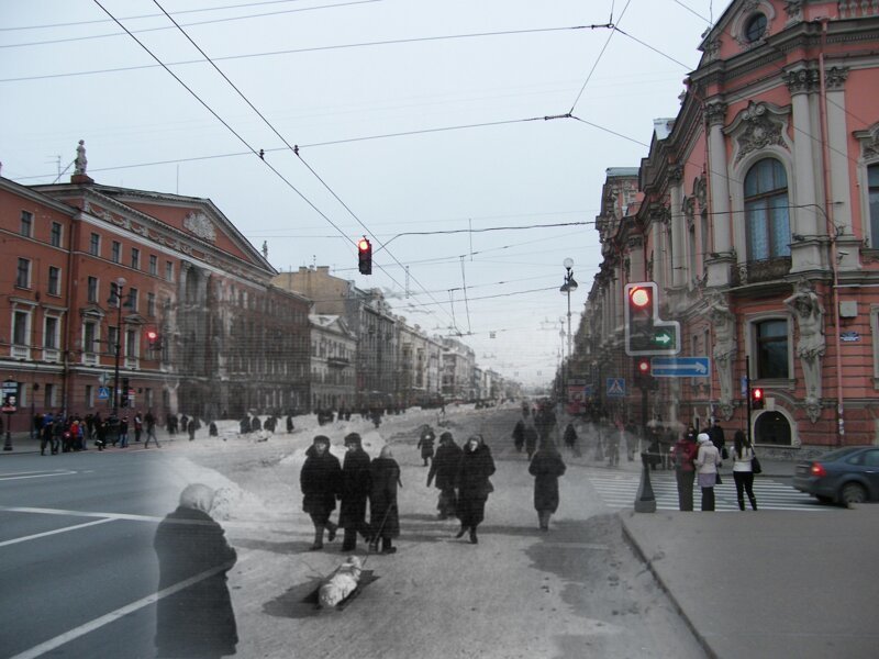 Ленинград 1942-2009 Невский проспект. Аничков мост 