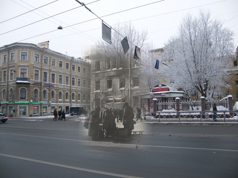 Ленинград 1942-2010 Московский проспект 37. Сквер на месте разрушенного дома
