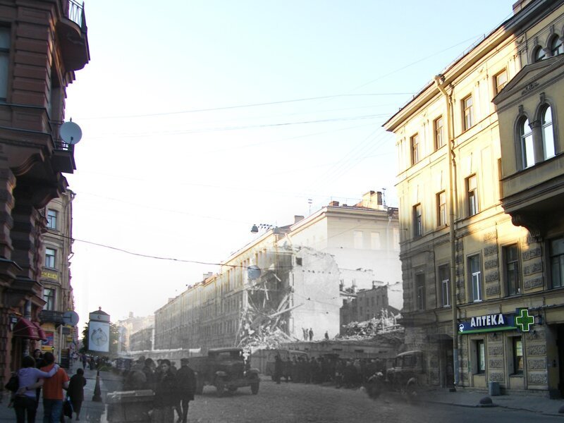Ленинград 1941-2009 Перекресток улиц Маяковского и Жуковского 