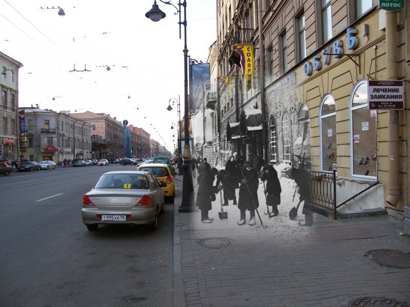 Ленинград 1942-2009 Владимирский проспект14. Уборка снега 