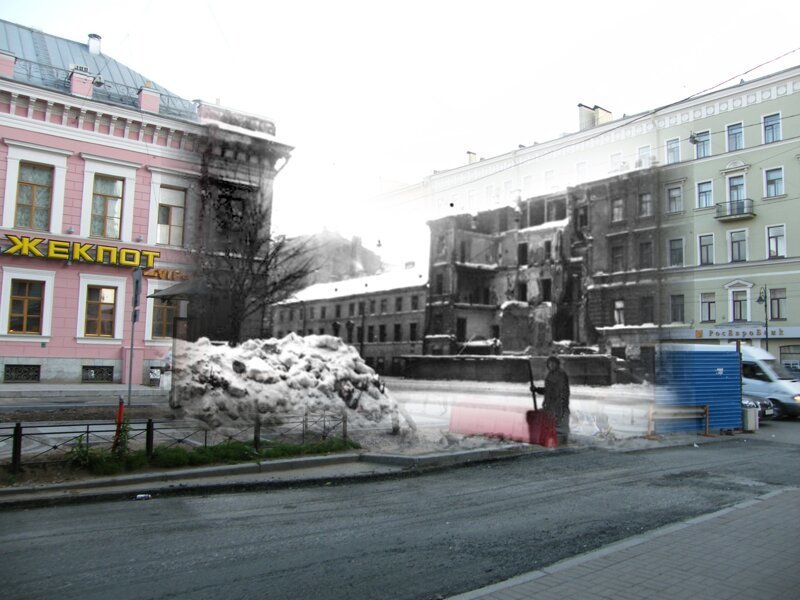 Ленинград 1943-2009 На углу Фурштатской улицы и Литейного проспекта 