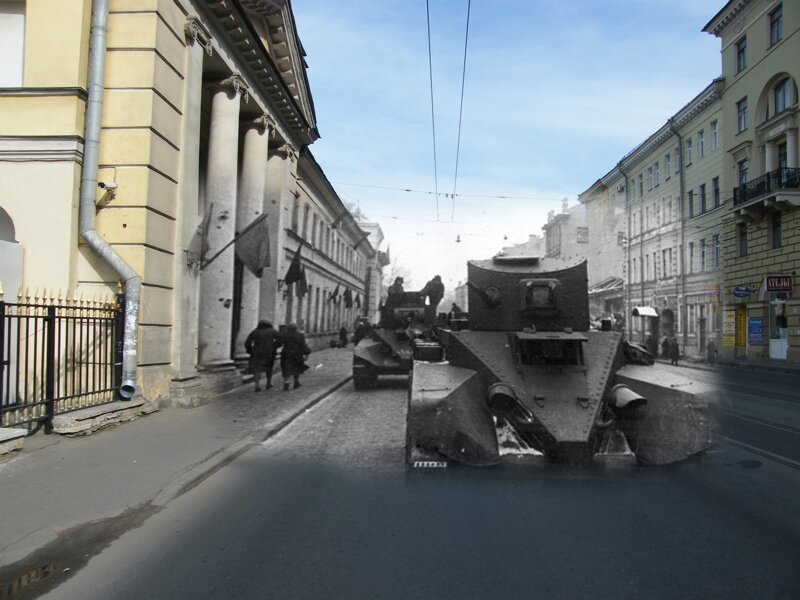Ленинград 1941-2009 Улица Лебедева. Устаревшие танки БТ-2 и БТ-5 