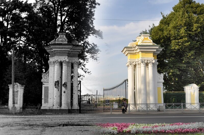 Петергоф 1943-2011 Ворота Верхнего парка 