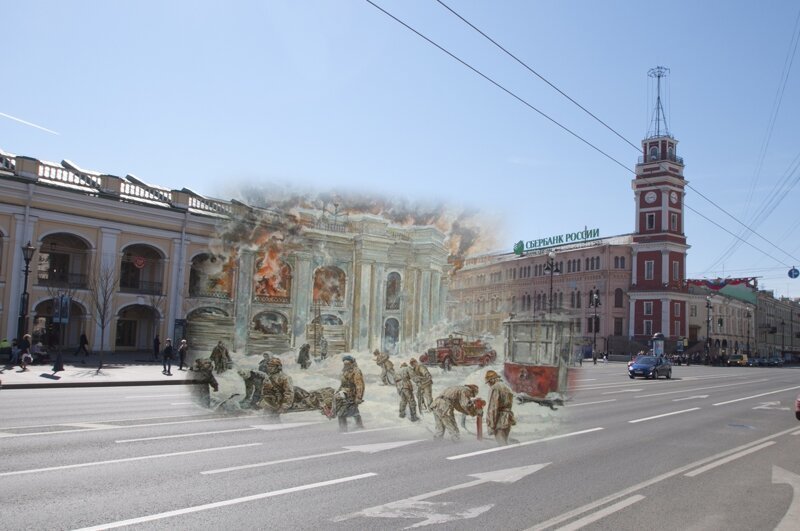 Ленинград 1942-2016 Пожар Гостиного двора 