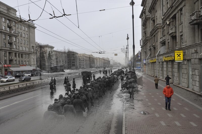 Ленинград 1944-2013 Московский проспект, пленные. 