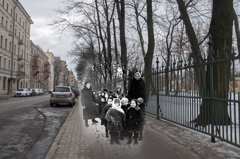 Ленинград 1941-Санкт-Петербург 2018. Дети у Таврического сада 