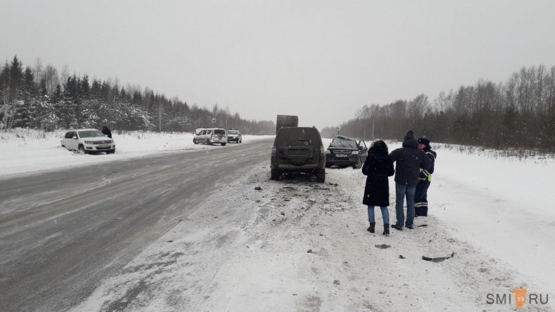 Авария дня. Момент гибели водителя на трассе Пермь - Екатеринбург