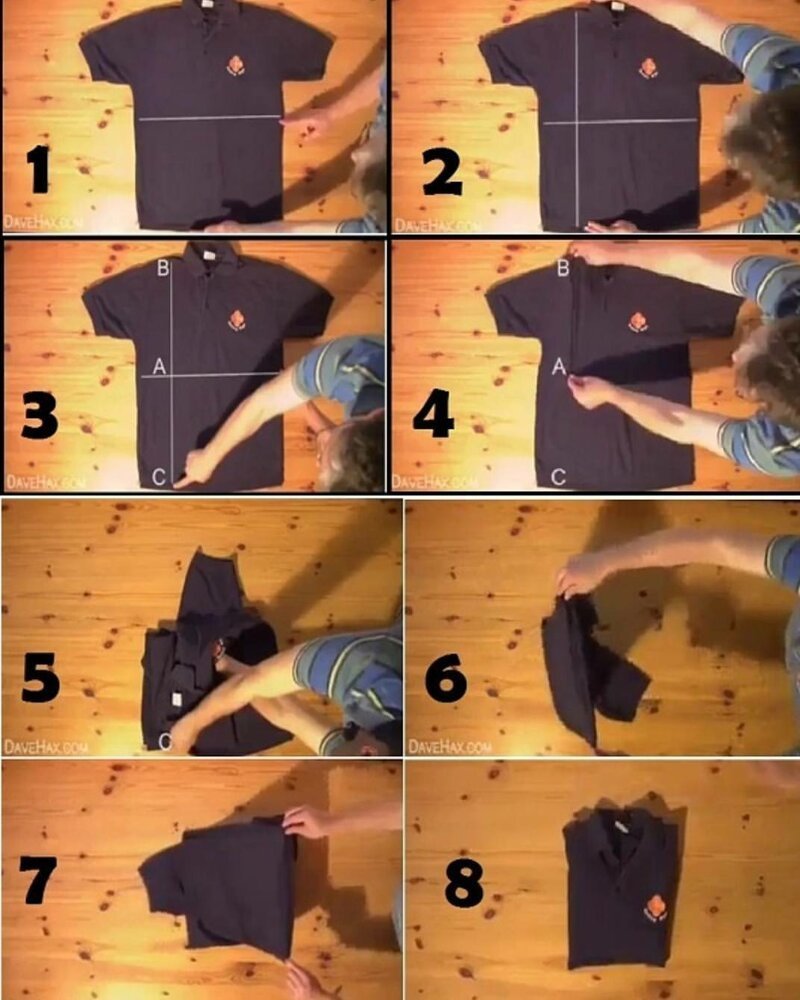 Как сложить футболку