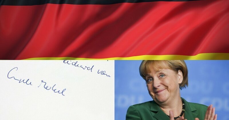 Подпись канцлера Германии Ангелы Меркель