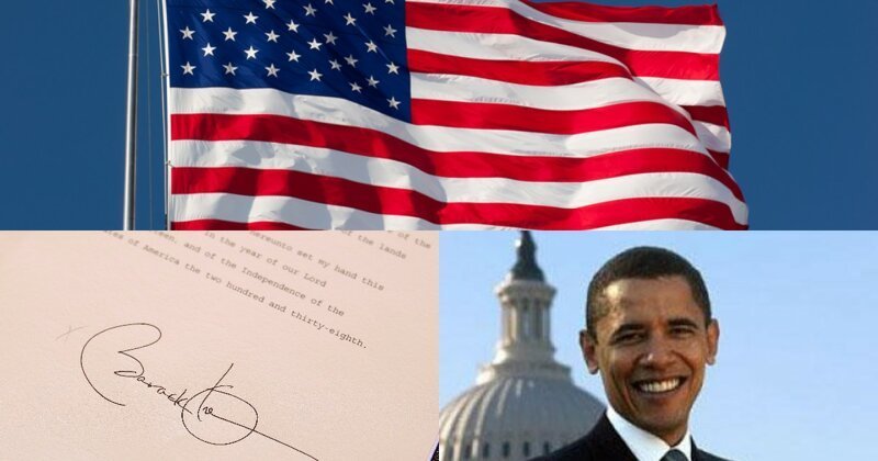 Подпись 44-го президента США Барака Обамы