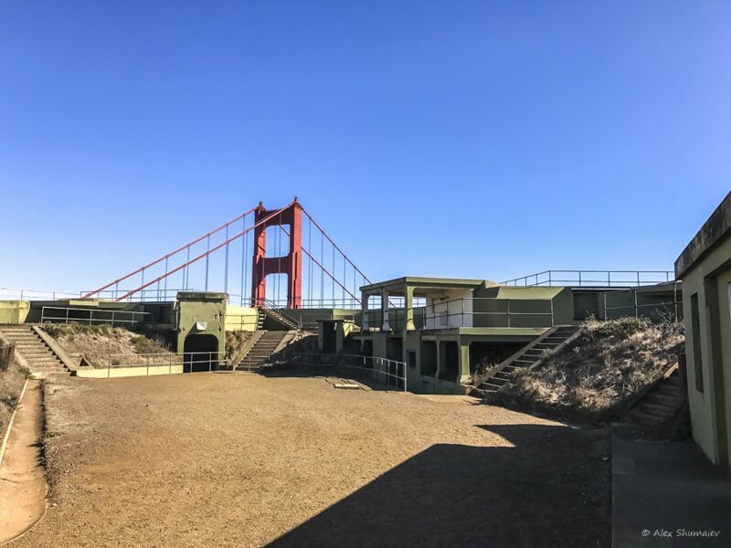 Мост Золотые Ворота и батарея Спенсер