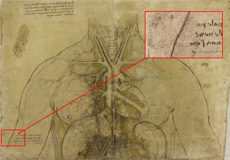 Широкой публике покажут отпечаток пальца великого Леонардо