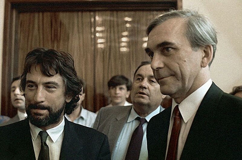 Роберт Де Ниро, Эльдар Рязанов, Элем Климов на XV Международном кинофестивале. 1987 год 