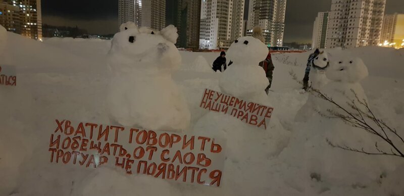 Митинг снеговиков в Петербурге