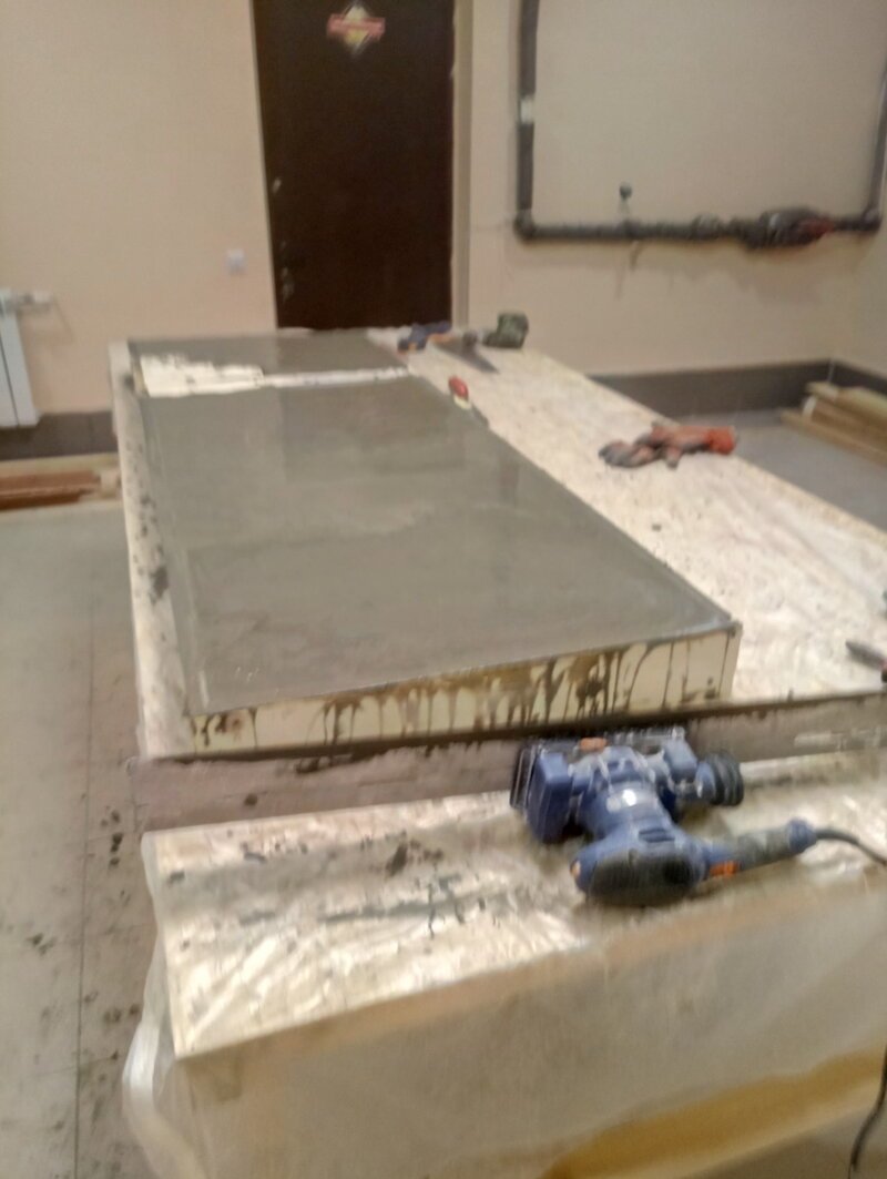 Изготовление столешниц из полированного бетона