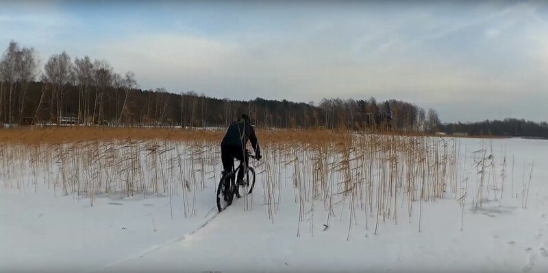 С велосипедом на зимнюю рыбалку!!!